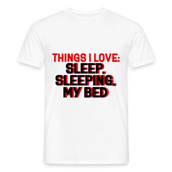 Choses que j’aime, Dormir dans mon lit 2 - T-shirt homme - blanc - Devant - AI Model Male 178 dark (178cm)