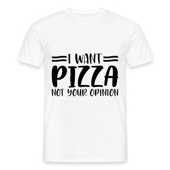 Je veux de la pizza, pas votre opinion 4 - T-shirt homme - blanc - Devant - AI Model Male 178 dark (178cm)