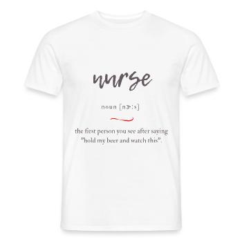 Nurse (Krankenschwester) Convoluted Edition - Männer T-Shirt - Weiß - Vorne - AI Model Male 178 dark (178cm)