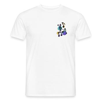 Notes musicales et taches de peinture - T-shirt homme - blanc - Devant - AI Model Male 178 dark (178cm)