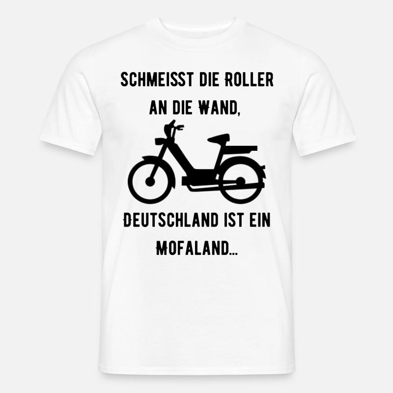 Mofa 80er altes Mofa als Oldtimer mit Spruch - Männer T-Shirt - Weiß