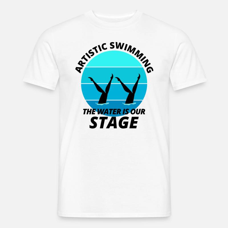 Synchro Schwimmer Synchronschwimmen - Männer T-Shirt - Weiß