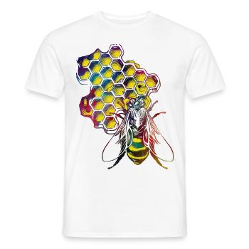 #bee #honey d’abeilles et de miel - T-shirt homme - blanc - Devant - AI Model Male 178 dark (178cm)
