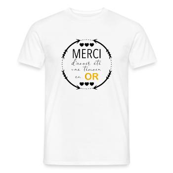 Merci d'avoir été une témoin en or, cadeau témoin - T-shirt homme - blanc - Devant - AI Model Male 178 dark (178cm)