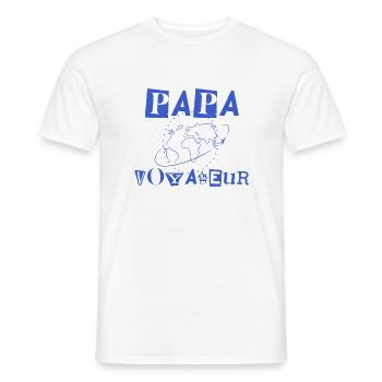Papa voyageur - T-shirt homme - blanc - Devant - AI Model Male 178 dark (178cm)
