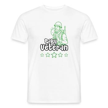 Papy vétéran - T-shirt homme - blanc - Devant - AI Model Male 178 dark (178cm)