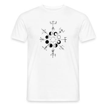 Compass Vikings sketch and evolution sun/moon - Men's T-Shirt - white - Front - AI Model Male 178 dark (178cm)