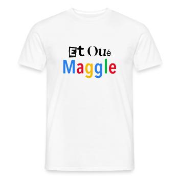 Et oué maggle - T-shirt homme - blanc - Devant - AI Model Male 178 dark (178cm)