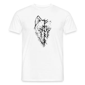 Wolf Fenrir Wikinger Müllfuthark Rune - Männer T-Shirt - Weiß - Vorne - AI Model Male 178 dark (178cm)
