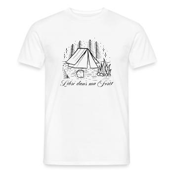 Libre dans ma forêt dessin line art - T-shirt homme - blanc - Devant - AI Model Male 178 dark (178cm)