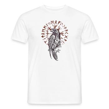 Wikinger-Orbeau-Krähenschädel & Symbol im Hintergrund - Männer T-Shirt - Weiß - Vorne - AI Model Male 178 dark (178cm)