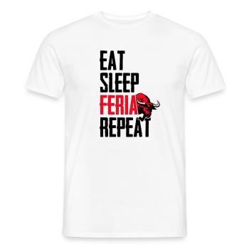 Eat sleep feria repeat - Men's T-Shirt - white - Front - AI Model Male 178 dark (178cm)