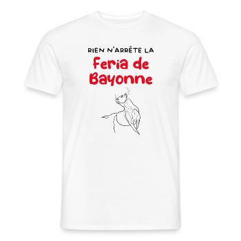 Rien n'arrête la Feria de Bayonne - T-shirt homme - blanc - Devant - AI Model Male 178 dark (178cm)