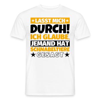 Schnabeltiere - Männer T-Shirt - Weiß - Vorne - AI Model Male 178 dark (178cm)