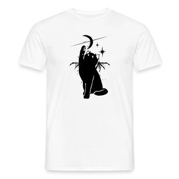 Schwarze Katze im Weltraum - Männer T-Shirt - Weiß - Vorne - AI Model Male 178 dark (178cm)