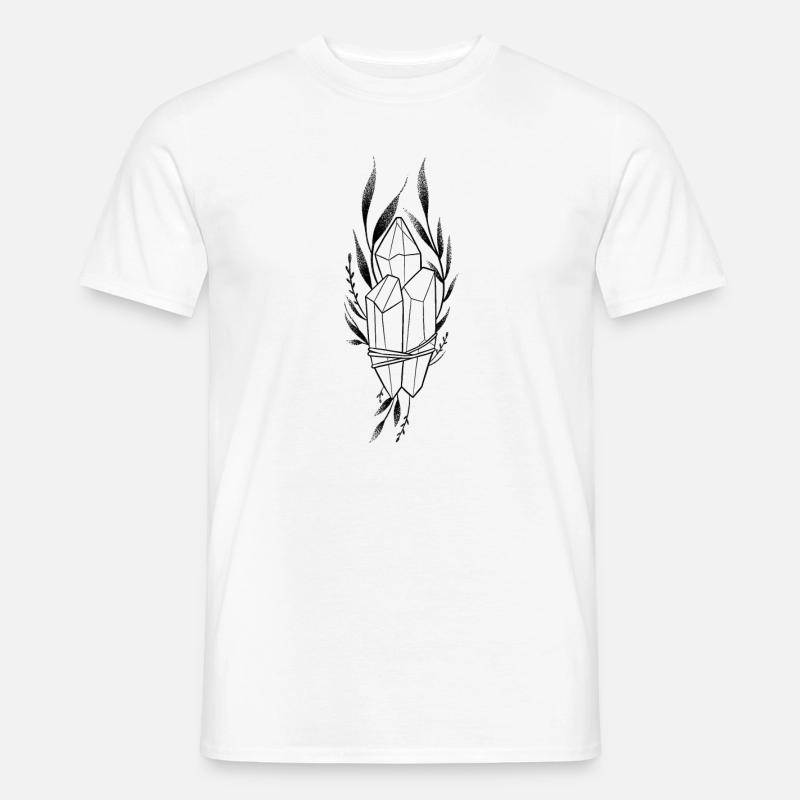 Dotwork floral crystal - Men’s T-shirt - white