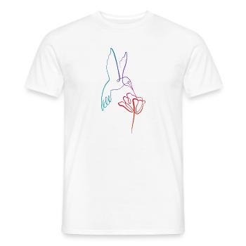 Hummingbird lining art - Men's T-Shirt - white - Front - AI Model Male 178 dark (178cm)