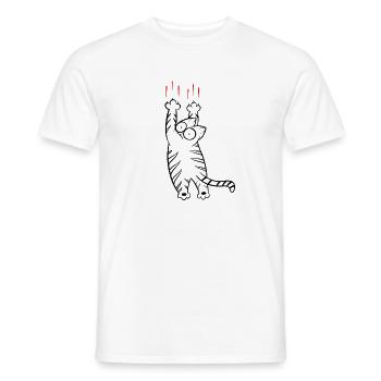Katze, die dumme Sachen macht! - Männer T-Shirt - Weiß - Vorne - AI Model Male 178 dark (178cm)