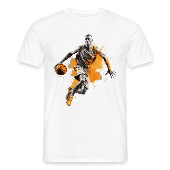 Basketball Basketball Player Dunking Splash Colorful - Men's T-Shirt - white - Front - AI Model Male 178 dark (178cm)