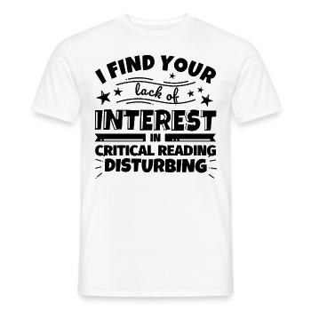Kritisches Lesen lustiges Geschenk - Männer T-Shirt - Weiß - Vorne - AI Model Male 178 dark (178cm)