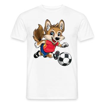 Soccer Spain Dog Animal Soccer Fan Team - Men's T-Shirt - white - Front - AI Model Male 178 dark (178cm)