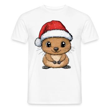 Quokka Christmas Sweet Cute Xmas Christmassy - Men's T-Shirt - white - Front - AI Model Male 178 dark (178cm)