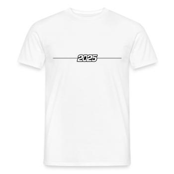 Année 2025 - T-shirt homme - blanc - Devant - AI Model Male 178 dark (178cm)