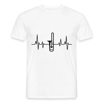 Posaunist Posaunist Herzschlag EKG Marschieren - Männer T-Shirt - Weiß - Vorne - AI Model Male 178 dark (178cm)