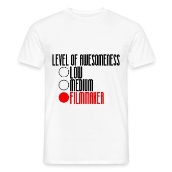 Niveau de génialité, Cinéaste 2 - T-shirt homme - blanc - Devant - AI Model Male 178 dark (178cm)