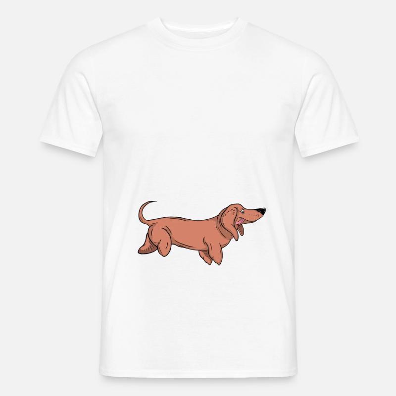 Dackel - Männer T-Shirt - Weiß