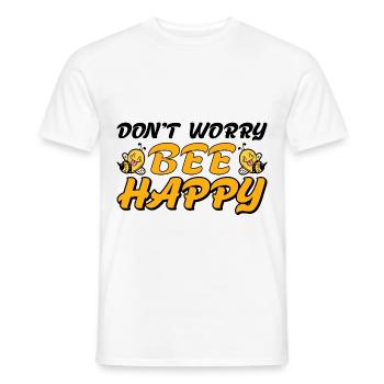 Don't Worry Bee Happy 30 - Men's T-Shirt - white - Front - AI Model Male 178 dark (178cm)