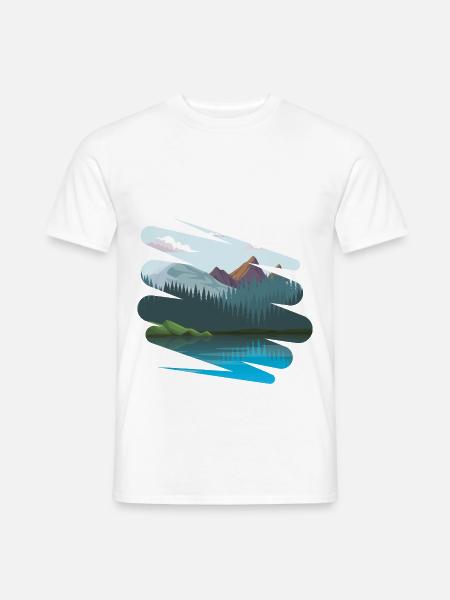 Landschaft mit noch mehr Bergen - Männer T-Shirt - Weiß