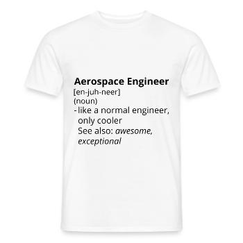 Aerospace Engineer Definition Description - Men's T-Shirt - white - Front - AI Model Male 178 dark (178cm)