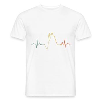 Ecg Heartbeat Graphic Bouldering Mountaineering Bo - Männer T-Shirt - Weiß - Vorne - AI Model Male 178 dark (178cm)