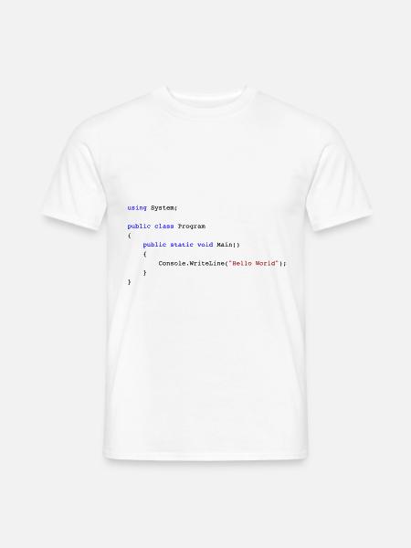 C# .NET Code Hello World Programmierer Geschenk - Männer T-Shirt - Weiß