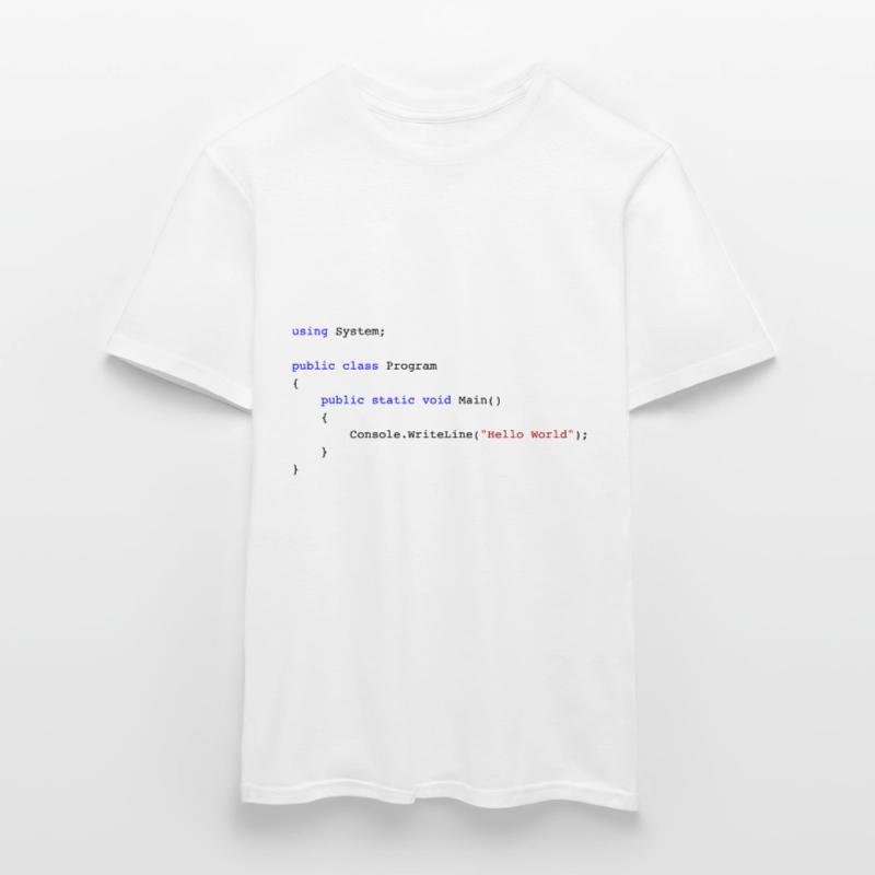 C# .NET Code Hello World Programmierer Geschenk Männer T-Shirt