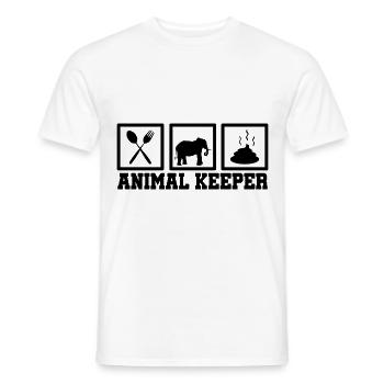 Retro Graphic Animal Keeper Zoo Keeper Animal Love - Männer T-Shirt - Weiß - Vorne - AI Model Male 178 dark (178cm)