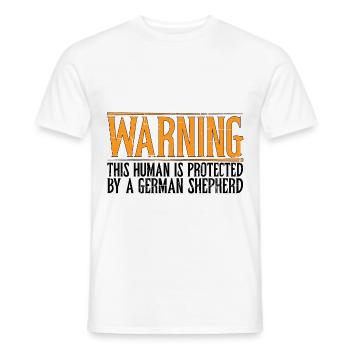 This Human Is Protected by A German Shepherd 7 - Men's T-Shirt - white - Front - AI Model Male 178 dark (178cm)