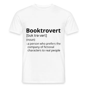 Booktrovert Definition Description - T-shirt homme - blanc - Devant - AI Model Male 178 dark (178cm)