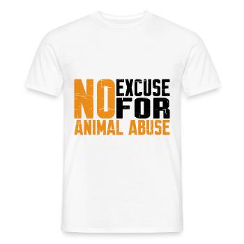 No Excuse For Animal Abuse 7 - Men's T-Shirt - white - Front - AI Model Male 178 dark (178cm)