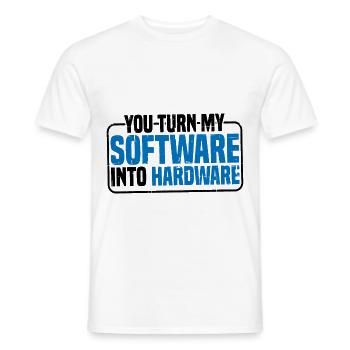 You Turn My Software Into Hardware 9 - Men's T-Shirt - white - Front - AI Model Male 178 dark (178cm)