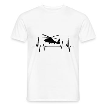 Heartbeat Hubschrauber Flieger Pilot Hubschrauber Hubschrauber - Männer T-Shirt - Weiß - Vorne - AI Model Male 178 dark (178cm)