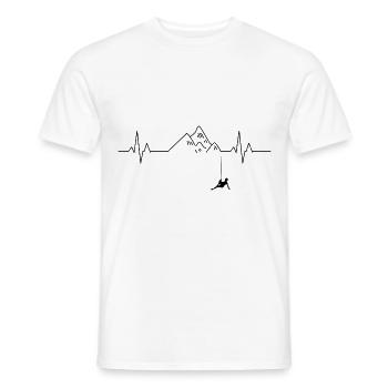 Ecg Heartbeat Graphic Bouldering Mountaineering Bo - Männer T-Shirt - Weiß - Vorne - AI Model Male 178 dark (178cm)