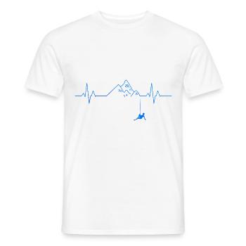 Ecg Heartbeat Graphic Bouldering Mountaineering Bo - Männer T-Shirt - Weiß - Vorne - AI Model Male 178 dark (178cm)