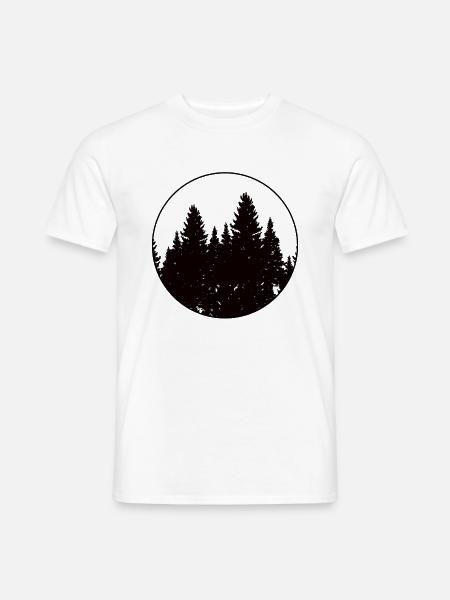 Geometrische Wald Abenteuer Berge Kiefer - Männer T-Shirt - Weiß