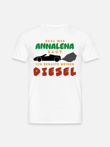 Diesel Auto Annalena Baerbock Die Grünen Verbot - Männer T-Shirt - Weiß