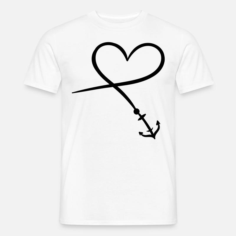 Herz Symbol Anker - Männer T-Shirt - Weiß