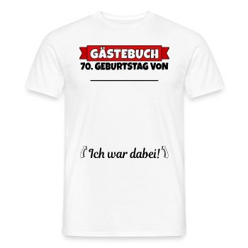 70. Geburtstag Gästebuch 70 Jahre alt Geschenk - Männer T-Shirt - Weiß - Vorne - AI Model Male 178 dark (178cm)