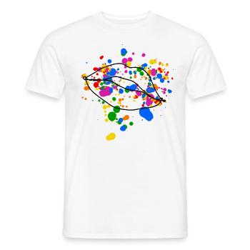 Conception de lèvres queer Kissing - T-shirt homme - blanc - Devant - AI Model Male 178 dark (178cm)