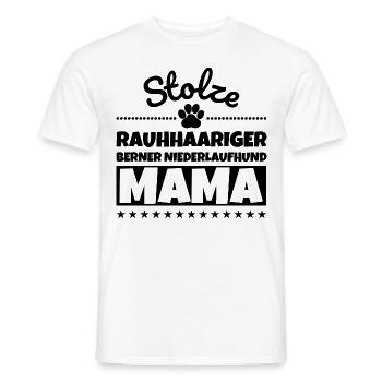 Stolze Rauhhaariger Berner Niederlaufhund Mama - Männer T-Shirt - Weiß - Vorne - AI Model Male 178 dark (178cm)